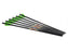Excalibur Diablo Carbon 18" Arrows with green feathers and black shafts.