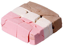 Cut up freeze dried neapolitan ice cream sandwich