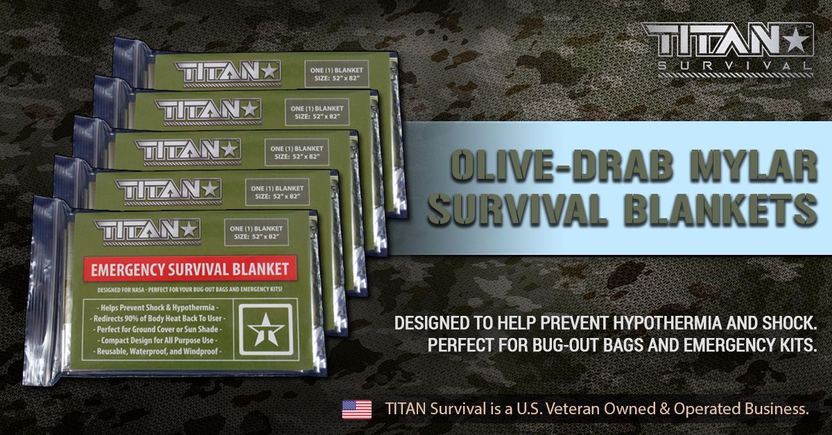 Titan Emergency Survival Blanket | CAMO or OLIVE (5 PACK)