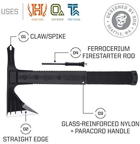 SOG Survival Hawk w/ Ferro Rod/ Paracord Wrap