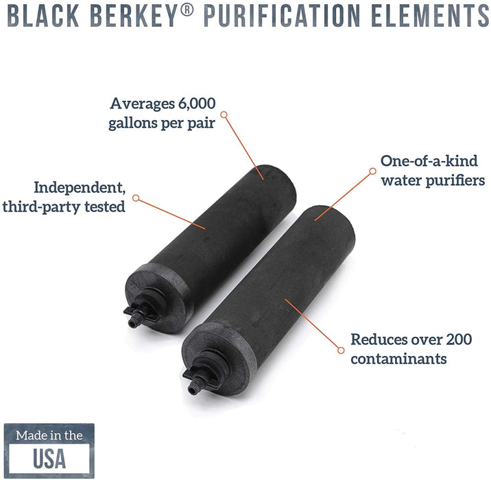 2 X Black Berkey Purification Elements