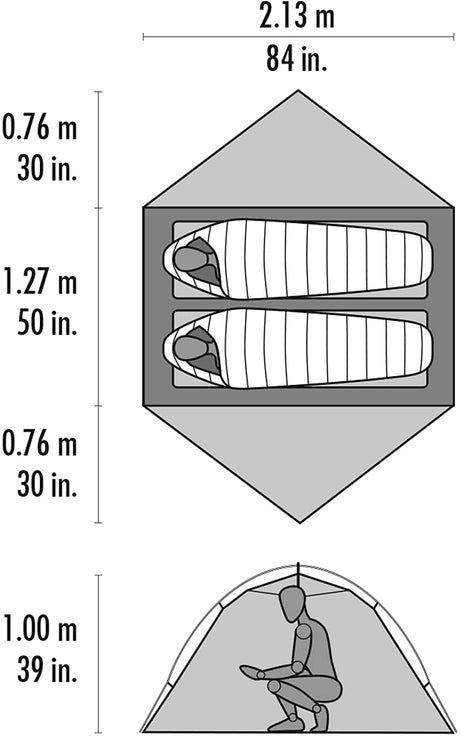 MSR Hubba hubba Lightweight 2 Person Backpacking Tent Dimensions