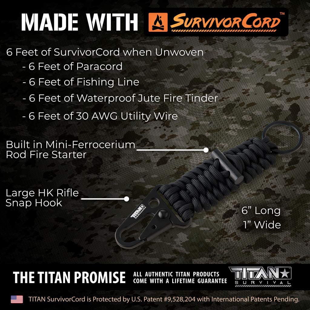 Survivorcord Keychain + Ferro rod striker