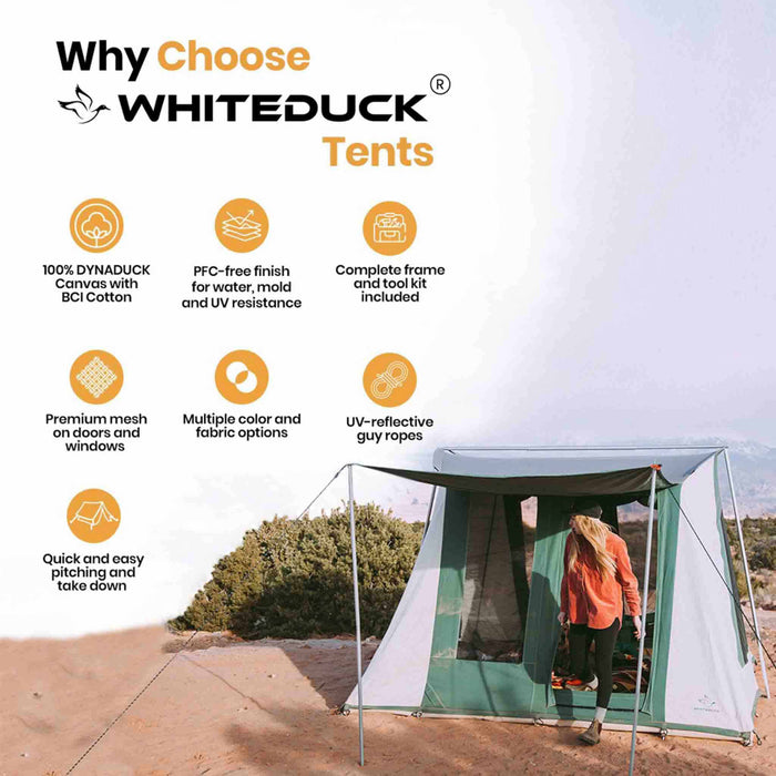 White Duck 7'x9' Prota Canvas Cabin Tent Deluxe
