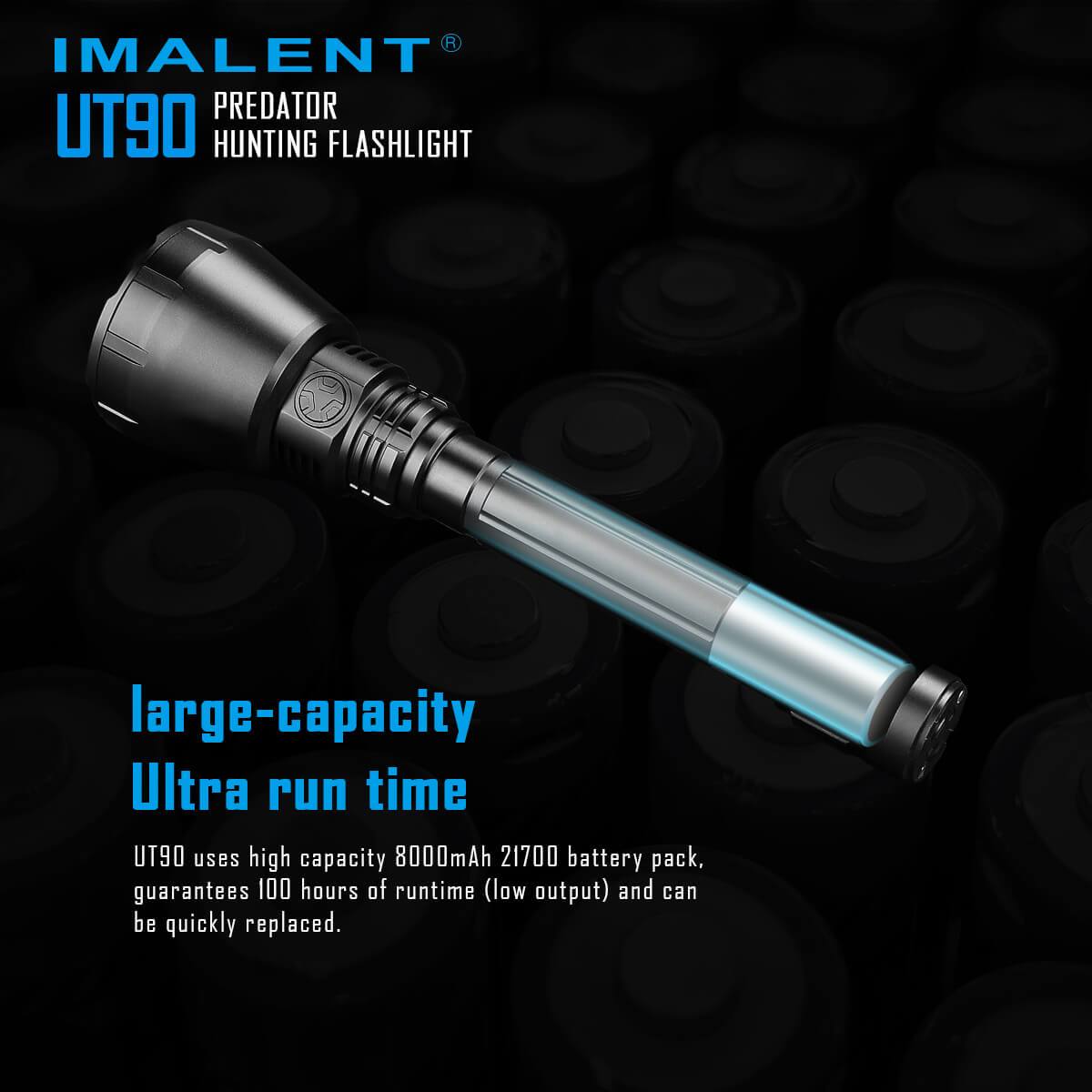 Imalent UT 90 PREDATOR Hunting Flashlight Kit (1308 meters- 4800 Lumens)