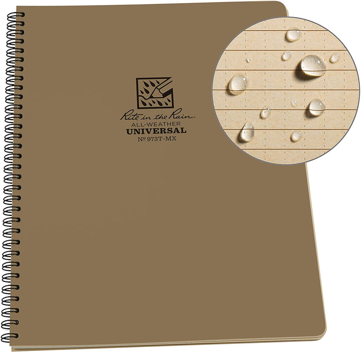 Waterproof Side-Spiral Notebook Rite in the Rain Notepad ( 8-1/2" x 11")