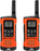 Two Talkabout T265 Radios in orange and black on a white background.