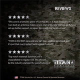 TITAN SurvivorCord (REFLECTIVE BLACK) | 100 Feet | Patented Military Type III 550