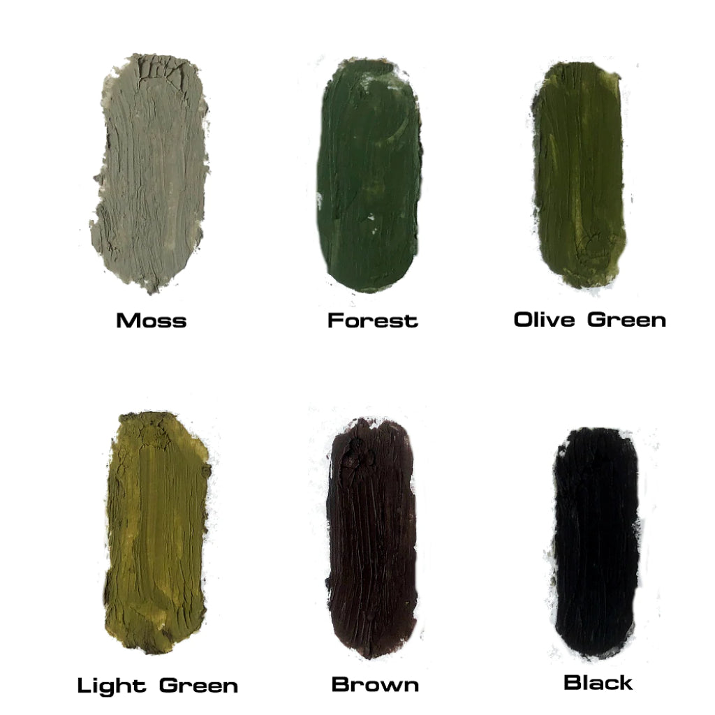 camo face paint sticks swatches