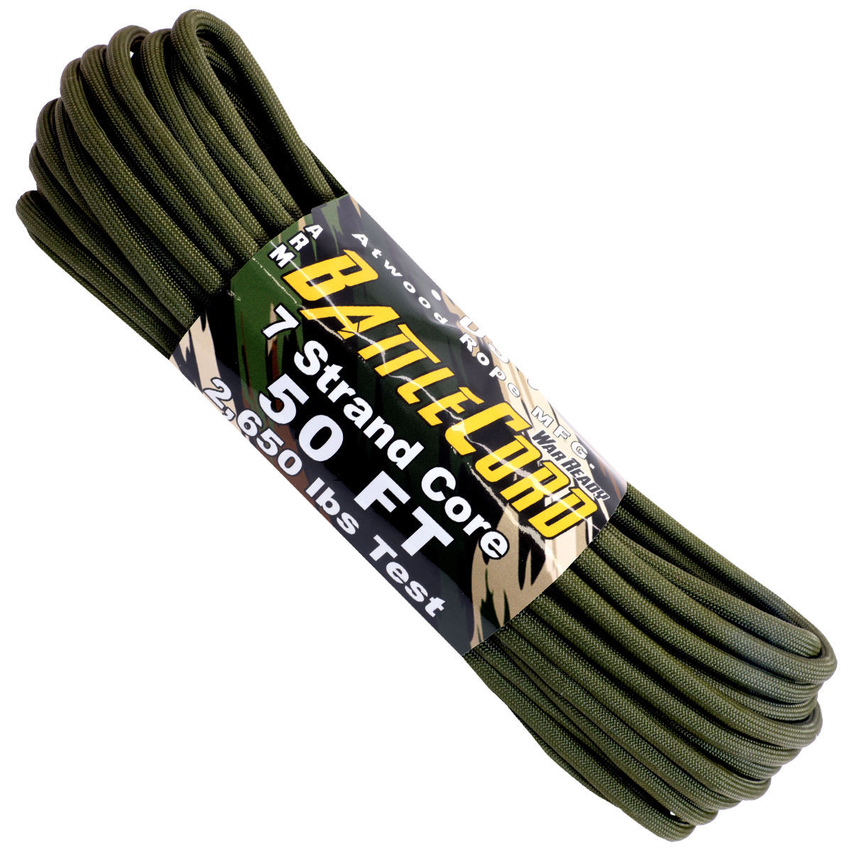 50 Feet of Olive Drab Color BattleCord paracord