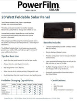 Powerfilm 20 Watt Foldable Solar Panel (F16-1800)