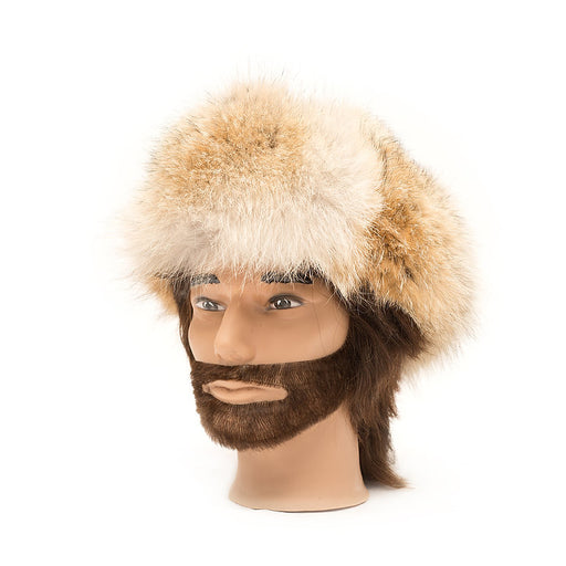 Coyote Fur Hat - Leather Top