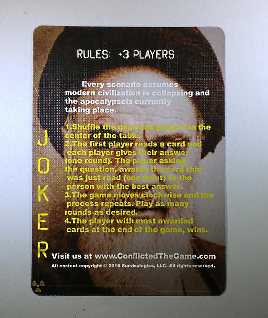 Conflicted Deck 6- Nuclear Fallout from The Survival Card Game series