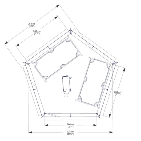 Esker Arctic Fox 10'x10' Winter Hot Tent Inside Diagram