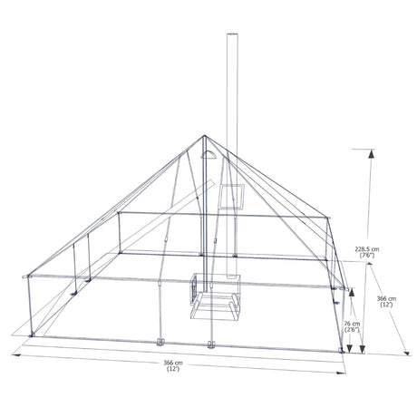 12' x 12' Esker Classic Winter Hot Tent Dimension