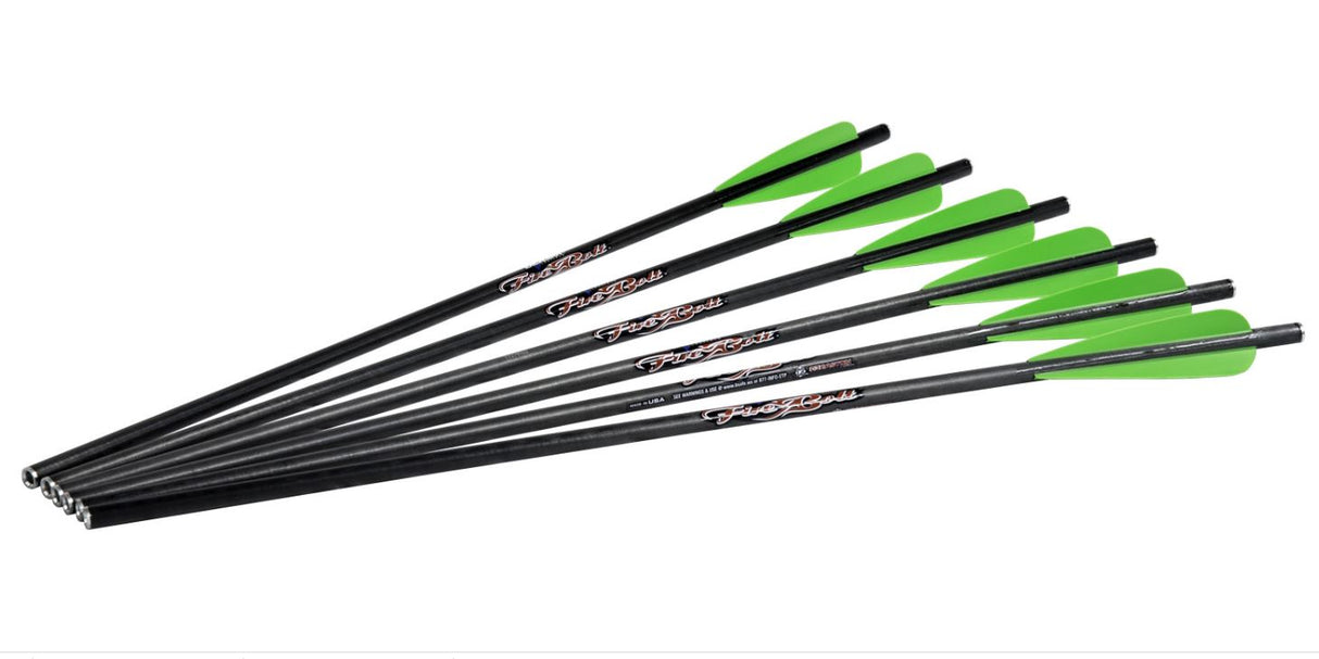 6 Excalibur FireBolt 20" Carbon Arrows on white background 