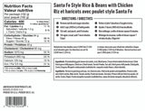 Backpackers Pantry- Santa Fe Style Rice & Beans with Chicken Nutrition Facts