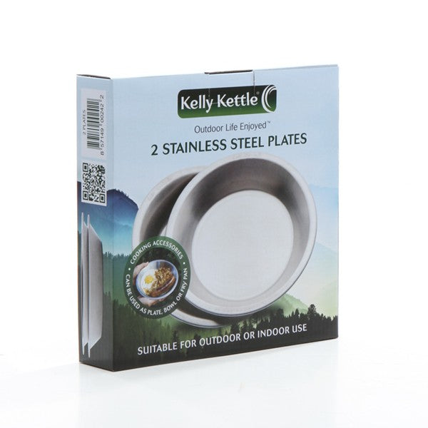 Kelly Kettle Camping Plate/Bowl Set (2 pcs)- Stainless Steel