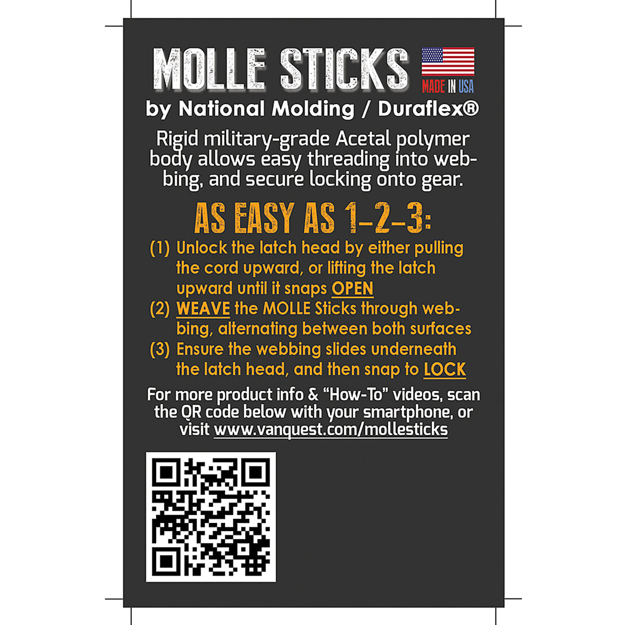 Vanquest 5" MOLLE Sticks (4pc)