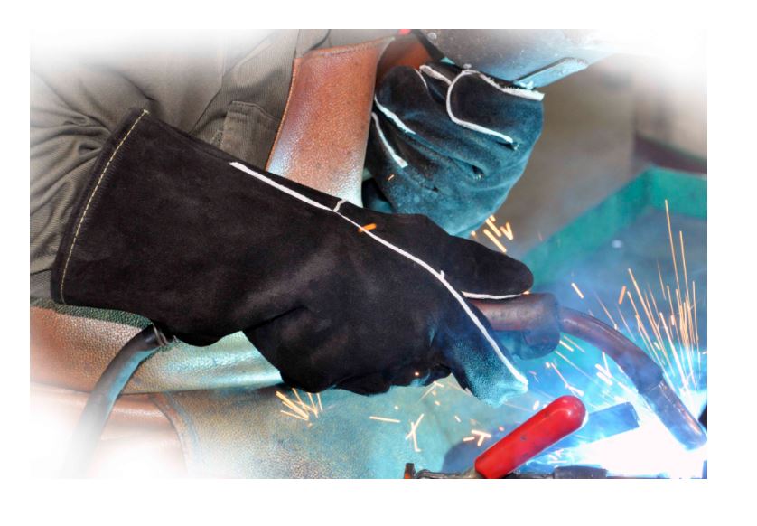 Person using Winnerwell Heat Resistant Gloves while welding