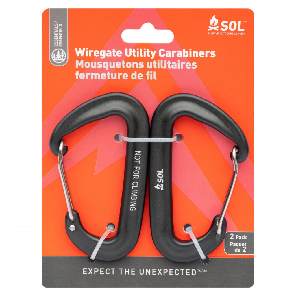 SOL Wiregate Utility Carabiner- 2 Pack