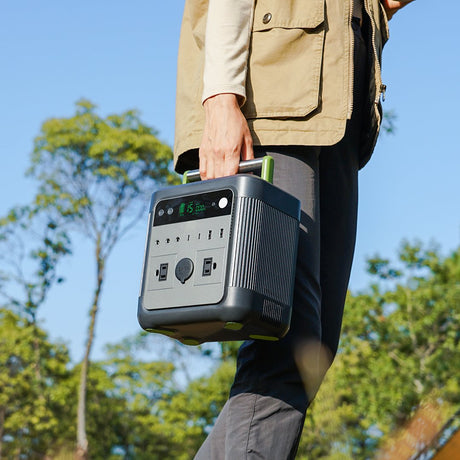 Man carrying a Zendure SUPERBASE 600 Watt Solar Generator