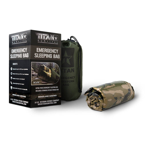 Titan Survival Emergency Sleeping Bag - Woodland Shroud