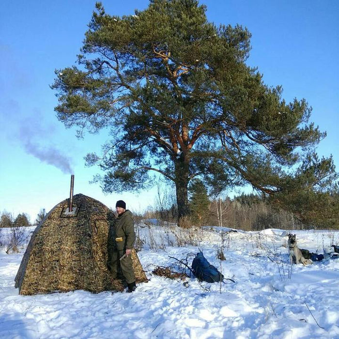 Russian Bear "UP-2-mini" Woodstove Tent with DOOR | 1-3 person