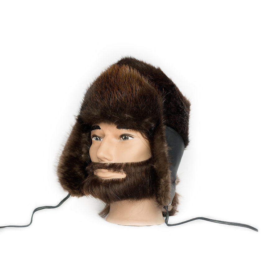 Aviator Beaver Fur Hat on a manikin head