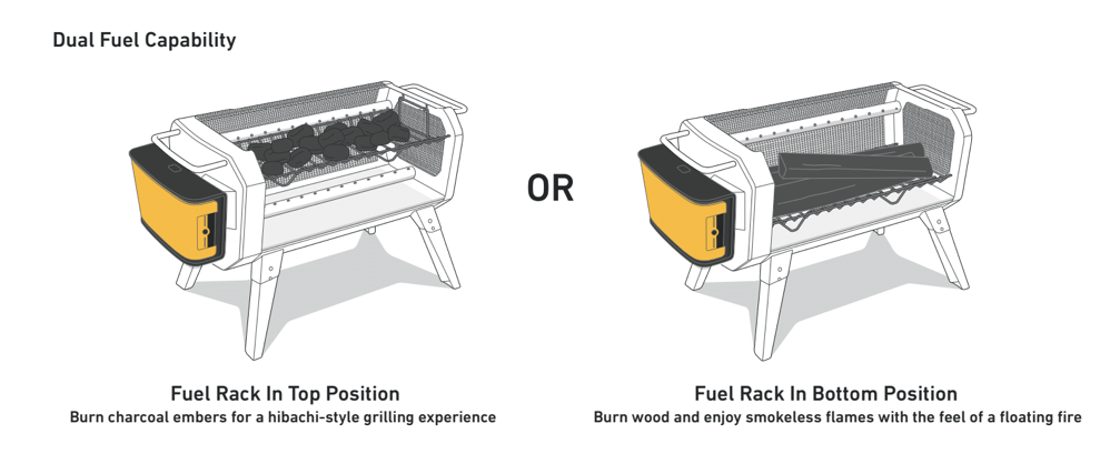 BioLite FirePit+ | Smokeless Natural Fuel | Wood & Charcoal