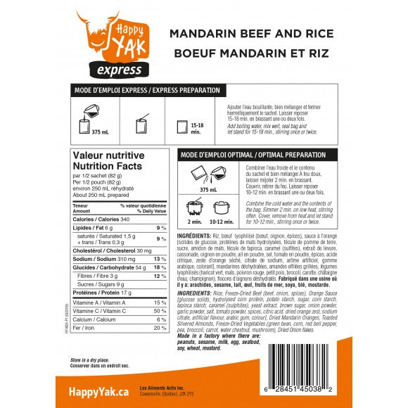 Happy Yak- Mandarin Beef and Rice
