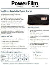 Powerfilm 60 Watt Foldable Solar Panel (F16-3600) Ultralight