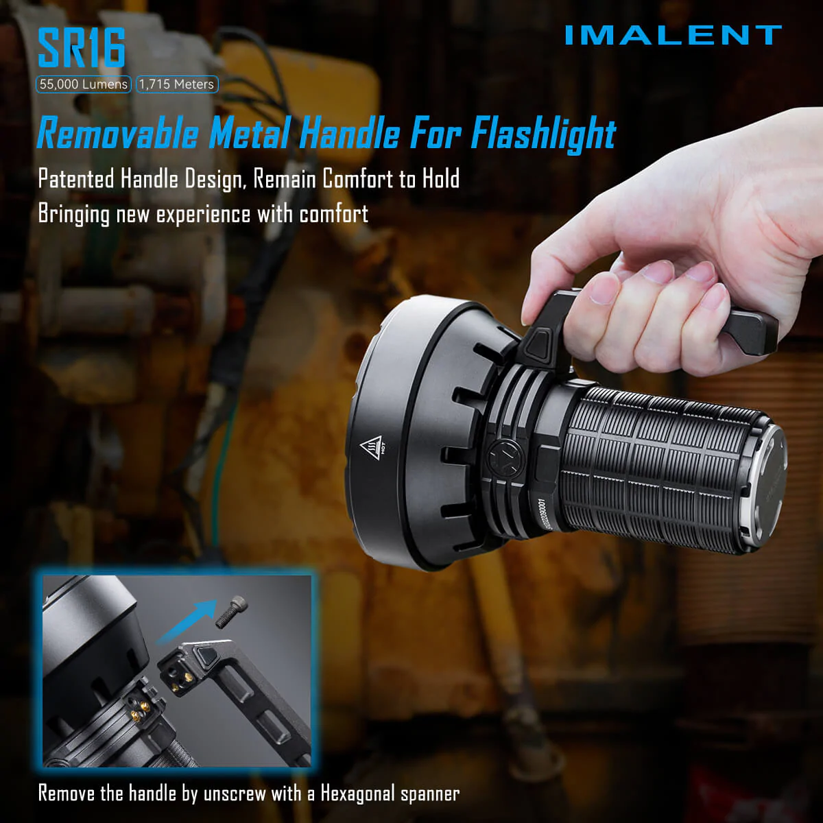 Imalent SR16 55000 Lumens Flashlight | 1715 Meters