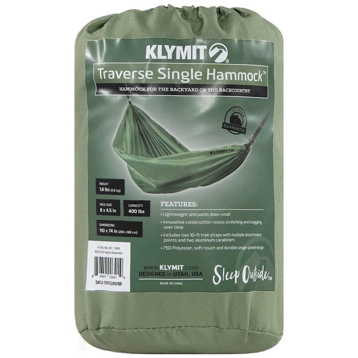 Klymit Traverse Single Hammock in a travel pack