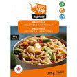 Happy Yak Express Pad Thai Vegetable and Peanut freeze dried food, with labels 'vegan' 'gluten free' and 'lactose free' in the top right.