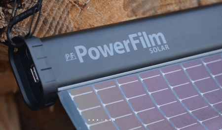 Usb power port of the Powerfilm solar strip.