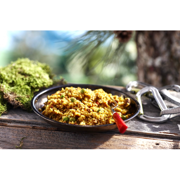 A bowl of preppared freeze dried Bengali rice.