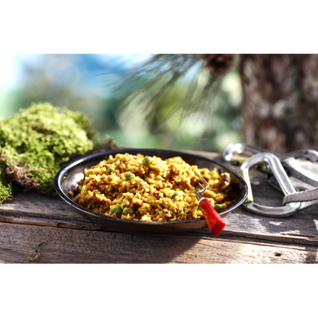 A bowl of preppared freeze dried Bengali rice.