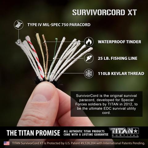 Titan SurvivorCord XT 100 FOOT- Olive Darb