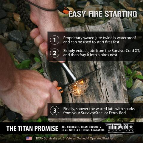 Titan SurvivorCord XT 100 FOOT (Kevlar + Survivorcord) - Forest Camo