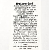 Grim Survival Card- Fresnel FireStarter Card